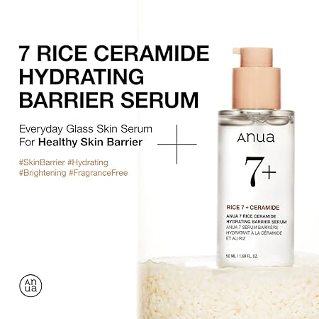 Anua Rice 7+ Ceramide Hydrating Barrier Serum 50ml - Glass Skin & Deep Moisture