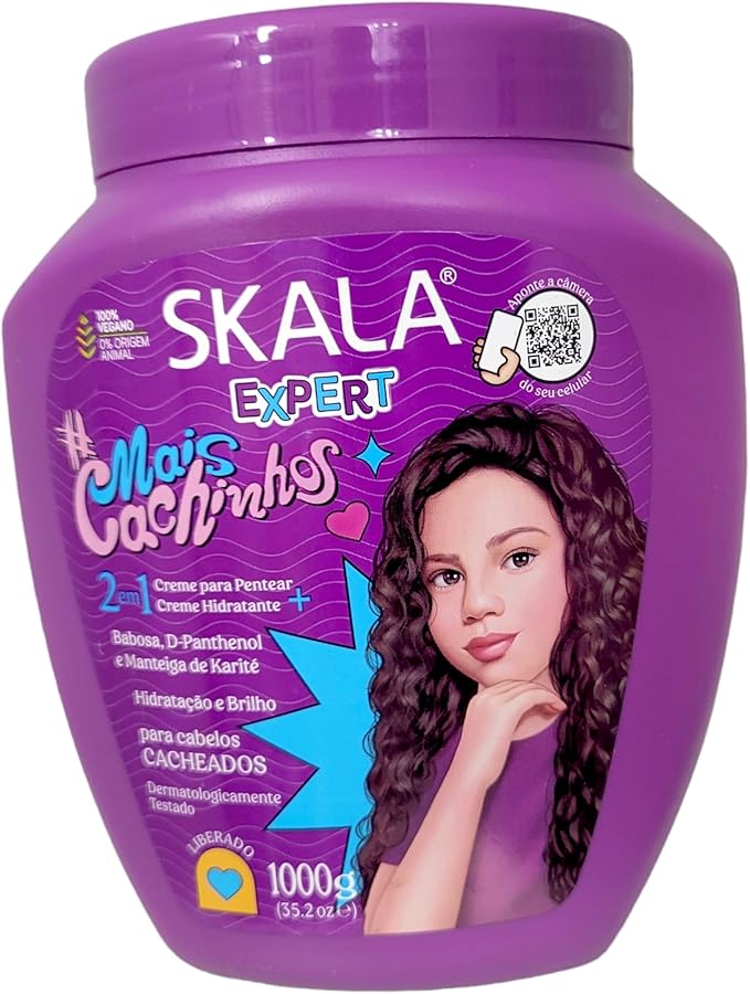 Skala Expert Mais Cachinhos 2-in-1 Leave-In + Hydrating Cream 1000g (35.2 oz) - For Curly Hair - Kids