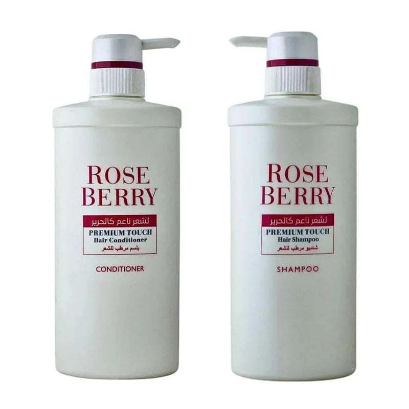 ROSE BERRY Premium Touch Hair Shampoo + Conditioner Set - For Silky Soft Hair - 2 Pcs
