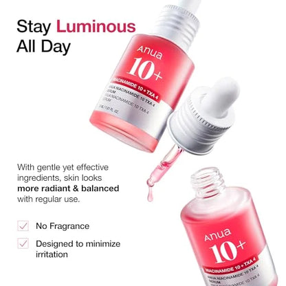 Anua Niacinamide 10 + TXA 4 Serum 30ml - 1.01 FL OZ - Skin Clarity & Glow Serum