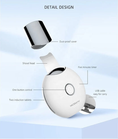 NICEMAY Ultrasonic Skin Scrubber - Facial Cleansing & LIFT Device - 2 in 1 Blackhead Remover