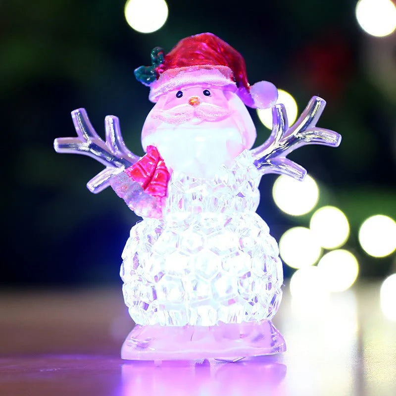 LED Christmas Santa Snowman Decoration – 102mm Holiday Light Ornament
