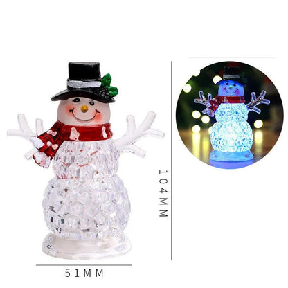 LED Christmas Santa Snowman Decoration – 102mm Holiday Light Ornament