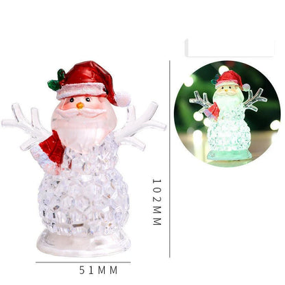 LED Christmas Santa Snowman Decoration – 102mm Holiday Light Ornament