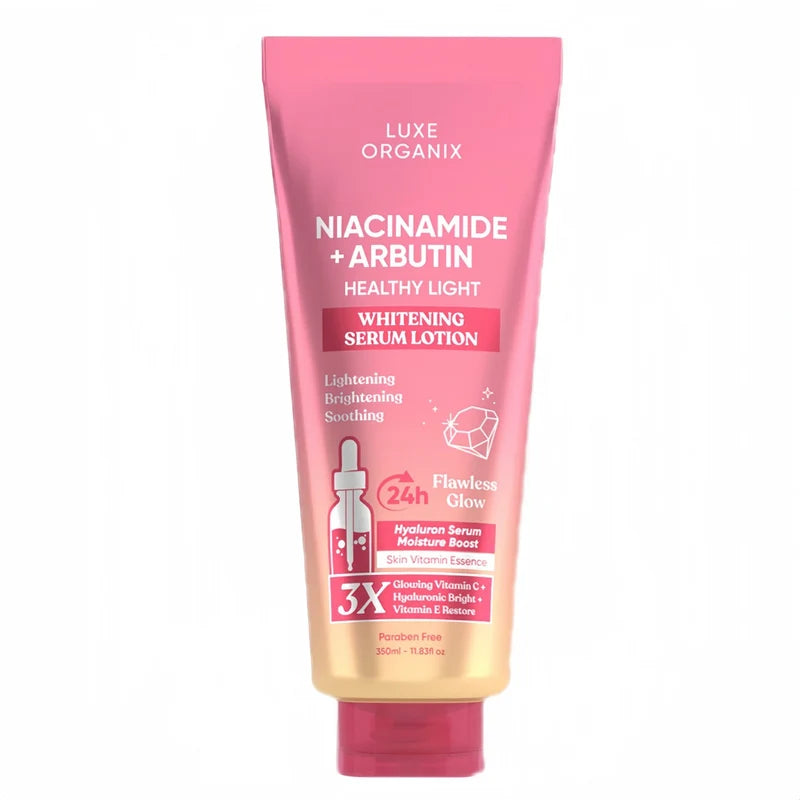 Luxe Organix Niacinamide + Arbutin Whitening Serum Lotion 350ml - 24h Flawless Glow