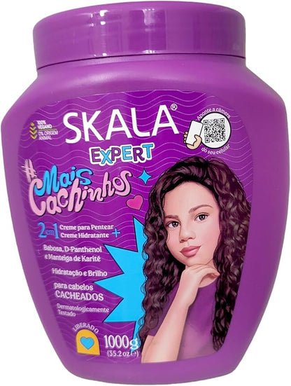 Skala Expert Mais Cachinhos 2-in-1 Leave-In + Hydrating Cream 1000g (35.2 oz) - For Curly Hair - Kids