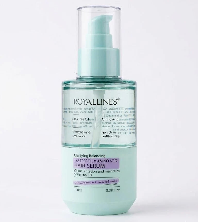 ROYALLINES Tea Tree Oil & Amino Acid Hair Serum – Clarifying Balancing Scalp Care, 100 mL / 3.38 fl oz